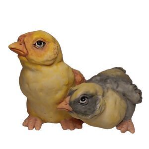 Chrisdon Yellow Chicks Easter Spring Cottage Core Figurine Heavy